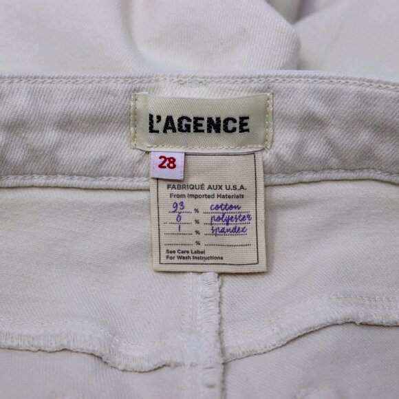 L'Agence 28 / 6 Kendra White High-Rise Crop Flare Jean - Picture 6 of 9